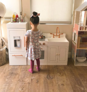 Teamson kids white and rose gold kitchen rainbow dress toddlers