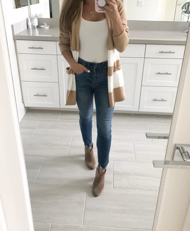 striped petite cardigan