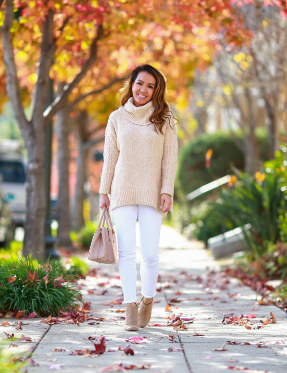 Review: Loft Turtleneck Poncho Sweater + J.Crew ToothPick High Rise ...