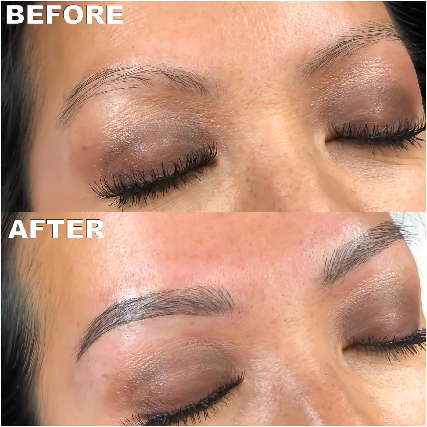 microblading before and after results asian eyebrows