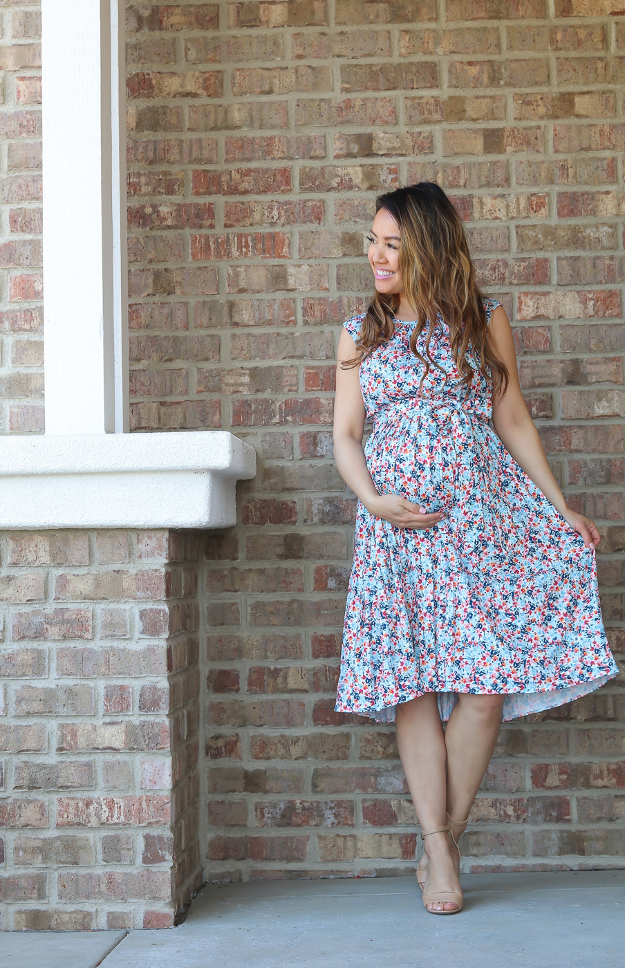 loft floral pleated dress easter outfit idea 