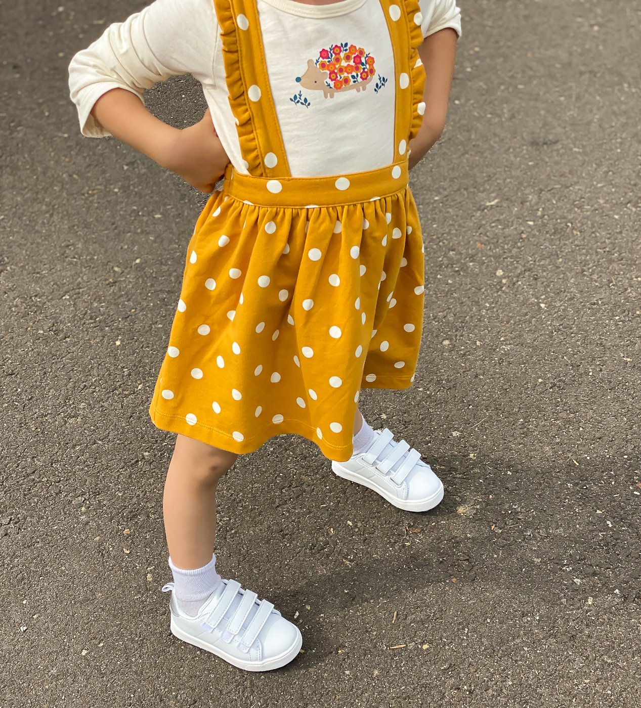 toddler girls mustard polka dot skirtall 4T walmart fashion