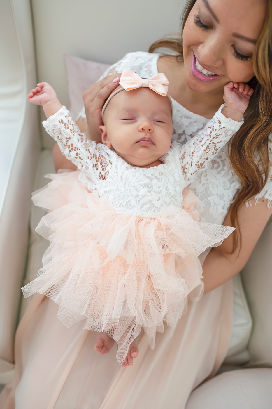 mommy and me matching outfits newborn toddler lace crop top pink tulle skirt