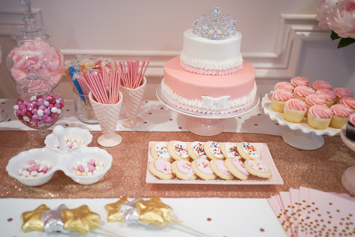 Top cake anniversaire rose gold - Candy Bar 