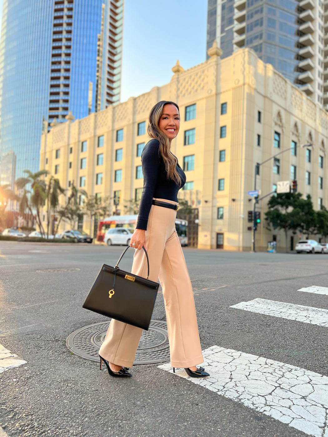 Celine Belt Dupe for under $30 + Petite Work Trousers - Stylish Petite