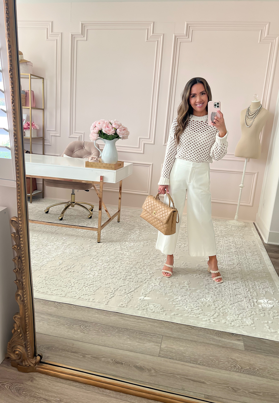 All White Resort Outfit + Pearl Sandals - Stylish Petite