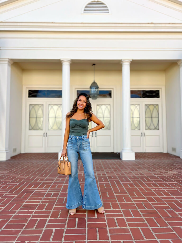 light gray flare leggings